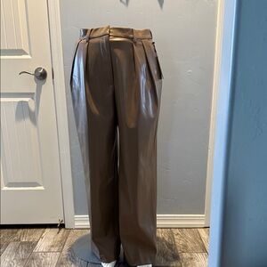 Kenneth Cole Brown Faux Leather Pants